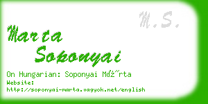 marta soponyai business card